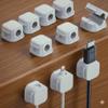 8-Pack Magnetic Cable Clips, Easy-Open Cord Organizer with Strong Adhesive for Desk, Car & Nightstand  Wire Holder for Phone Cables, Wire Holder Organizer Neatly for Home,Office,Car,Desk,(White) view 2