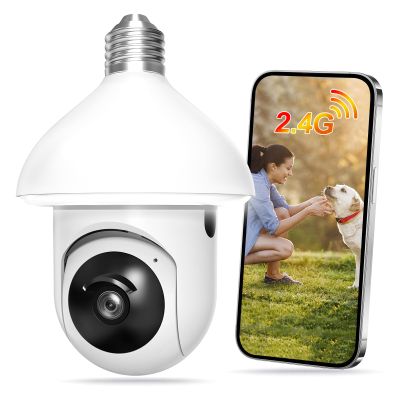 Light Bulb Security Camera -2.4GHz WiFi 1080p Security Cameras Wireless Indoor Outdoor Motion Detection and Alarm,Two-Way Talk,Color Night Vision (4pcs Cloud Storage Bulb Camera)