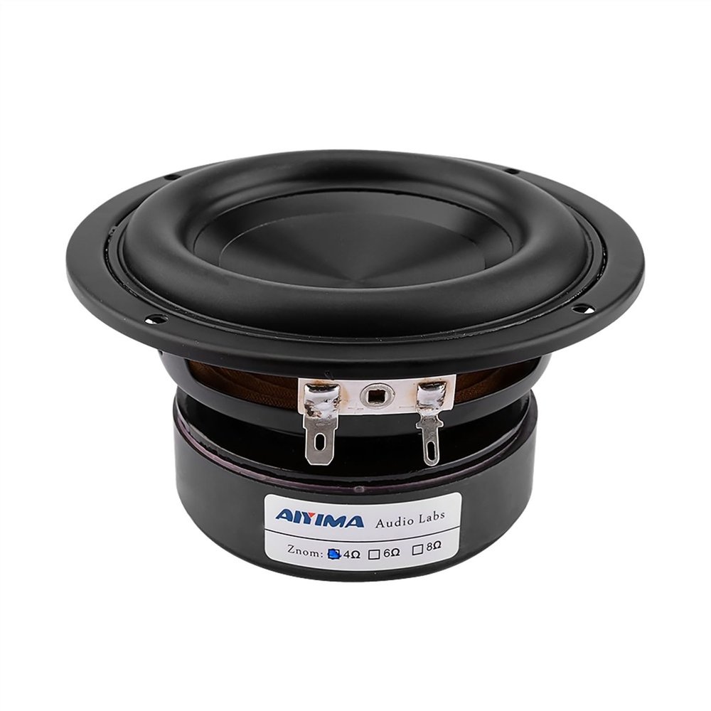 ABLNLPYOC 1Pc 4 Inch Woofer Audio Speaker Driver 4 8 Ohm 100W Bass HiFi Sound Music Waterproof Subwoofer Speaker DIY Home Theater(Round 8 Ohm Speaker)