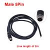 2m GX12 cable connector 2pin 3pin 4pin connector extension cable plug male and female M12 5pin 6pin black(5Pin male) view 2