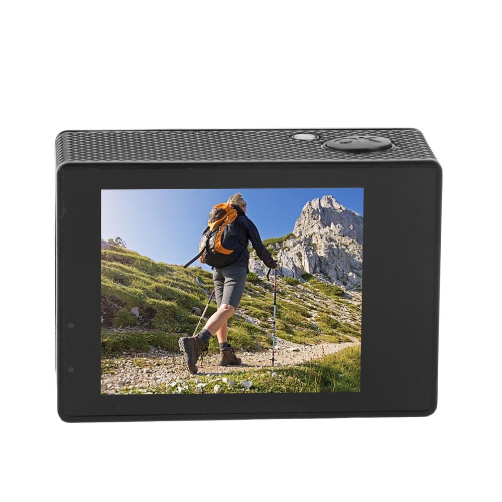POENVFPO 4K Cycling Action Camera, 170 Wide Angle with EIS & 2In IPS Screen Handlebar Mount Sports Camera for Biking & Vlogging