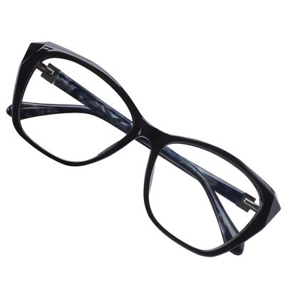 DOERAYMI Blue Light Glasses for Woman with Square Decoration,Reading Glasses for office & computer games