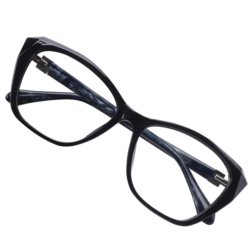 DOERAYMI Blue Light Glasses for Woman with Square Decoration,Reading Glasses for office & computer games
