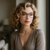 DOERAYMI Blue Light Glasses for Woman with Square Decoration,Reading Glasses for office & computer games view 3
