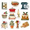 12 Pcs Christmas Baking Stickers Set, Cozy Kitchen Decals Cookies, Mixer, Oven, Cake, Toaster, and Baking Tools, Cute Holiday Stickers for Laptop, Bottle, Journal, Scrapbook, Wrapping 6 Inches view 1
