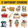 12 Pcs Christmas Baking Stickers Set, Cozy Kitchen Decals Cookies, Mixer, Oven, Cake, Toaster, and Baking Tools, Cute Holiday Stickers for Laptop, Bottle, Journal, Scrapbook, Wrapping 6 Inches view 2
