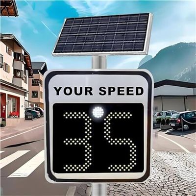 Solar LED Speed Limit Sign, Radar Feedback Board, Aluminum, Ideal for Highways & Speed-Limited Roads(60x90cm/24 x35,White)