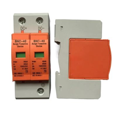 SPD DC 500V 800V 1000V Surge Protective Device 2P 20KA~40KA Low-Voltage Arrester House din Rail 2 Poles Protector DC1000V(DC800V)