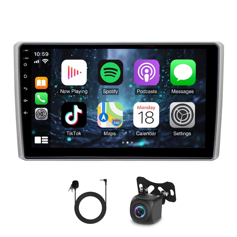10 inch Car Stereo for Honda Element 2003-2006,Android 15 GPS Navigation Head Unit with Wireless CarPlay Android Auto,2+64G Car Screen with Split Screen+AHD Backup Camera Mic Steering Wheel Control