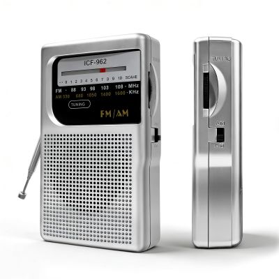 Radios Portable AM FM,Small Radio with 3.5 Input for Headphones Earphone Analog Tuning,Transistor Pocket Radio with Hand Strap,Used for Running/Walking/Traveling(Silver)