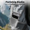 Radios Portable AM FM,Small Radio with 3.5 Input for Headphones Earphone Analog Tuning,Transistor Pocket Radio with Hand Strap,Used for Running/Walking/Traveling(Silver) view 3