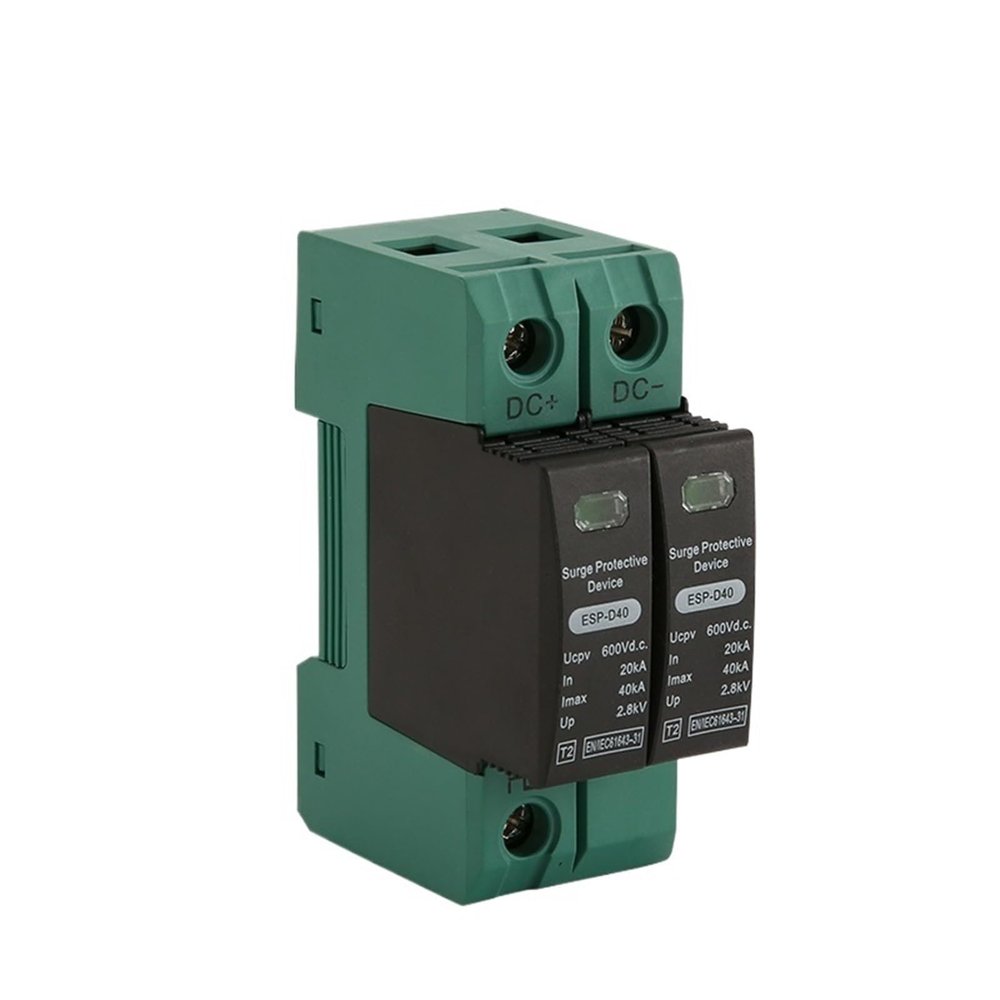2P Din Rail DC SPD 600V 20KA~40KA House SPD Surge Protector Protective Low-Voltage Arrester Device