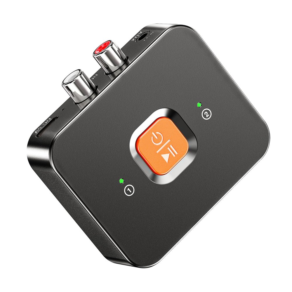 MiiTeeks 6.0 Bluetooth to RCA Adapter for Stereo Receiver-Long Range Low Latency Bluetooth Receiver for Home Stereo Wireless Audio Adapter for Music Streaming Sound System