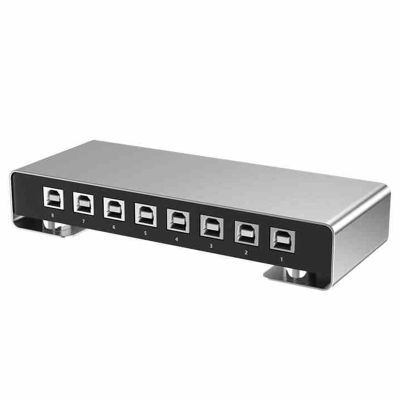 8-Port Metal Keyboard and Mouse SynchronizerUSB KVM Switch for Gaming, Office, Security & Stock Market Surveillance Multi-Function USB Sharer