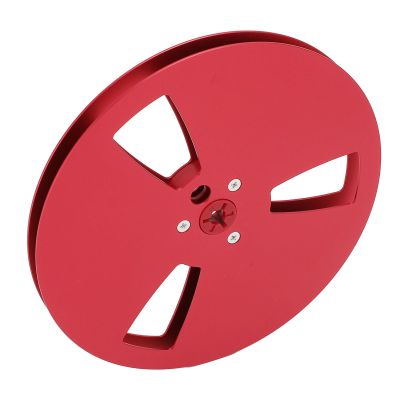 Dpofirs Practical 7 Inch Universal Empty Tape Spool, Aluminum Alloy Material, Compatible with 1/4 Inch Tape, Fits Any Machine Reel (Red)