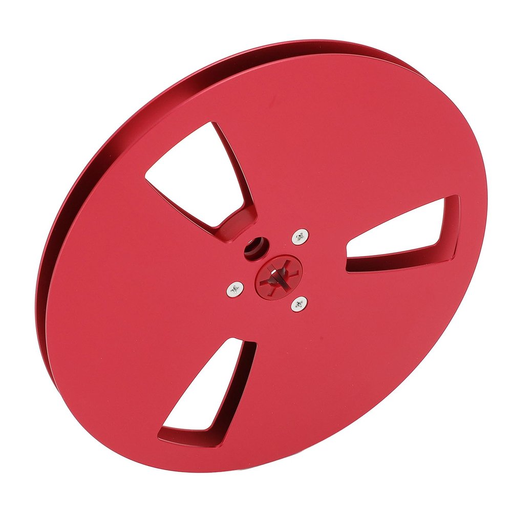 Dpofirs Practical 7 Inch Universal Empty Tape Spool, Aluminum Alloy Material, Compatible with 1/4 Inch Tape, Fits Any Machine Reel (Red)