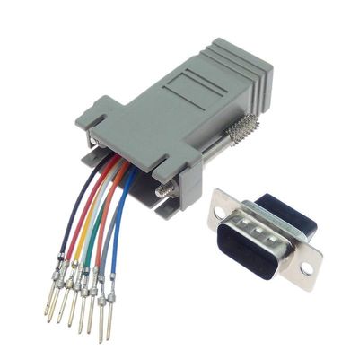 1PCS DB9 Female/Male DB9 to RJ45 Adapter Connector Rs232 Modular Cab-9as-fdte to Rj45 for Computer(Male)