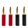 8PCS 4mm Gold Plated Speaker Banana Connector No Welding Horn for Audio Video Cable Adapter(8 Red) view 1