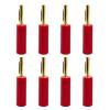 8PCS 4mm Gold Plated Speaker Banana Connector No Welding Horn for Audio Video Cable Adapter(8 Red) view 2