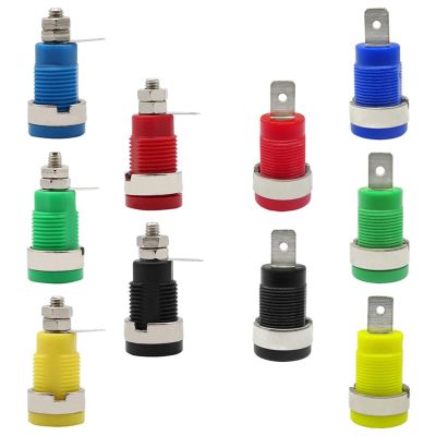 20PCS 32A 4mm 5 Colors Banana Socket Terminal Female Jack Panel Mount Socket Binding Post Wire Connector Insulated(LW Black x 20pcs)