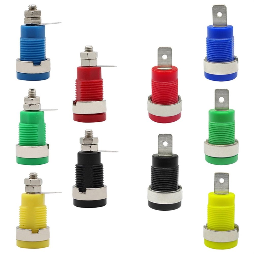 20PCS 32A 4mm 5 Colors Banana Socket Terminal Female Jack Panel Mount Socket Binding Post Wire Connector Insulated(LW Black x 20pcs)