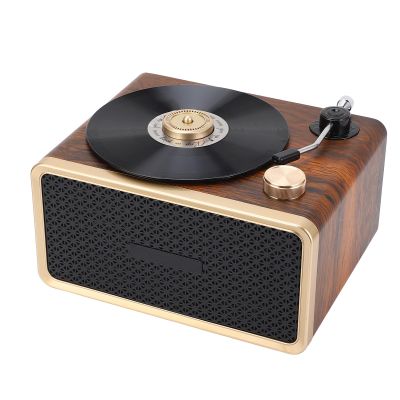 Dpofirs Retro Speaker Superior Vintage Sound Portable Outdoor Warm Yellow Light Wooden Home