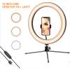 10 Inch USB Desktop Fill LED, Dimmable LED with Tripod, 3 Color Temperatures Brightness, 10% 100% Dimming, for Live Broadcast, Video view 2