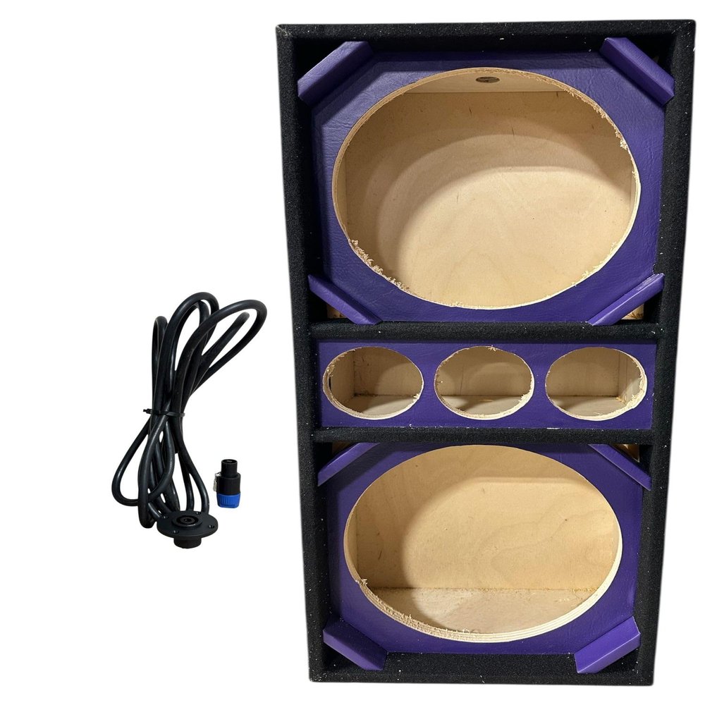 12 inche Brazilian Style Chuchera Speaker Box for Two 12'' Speakers & Three Tweeters Vented Enclosure for Car (Purple)