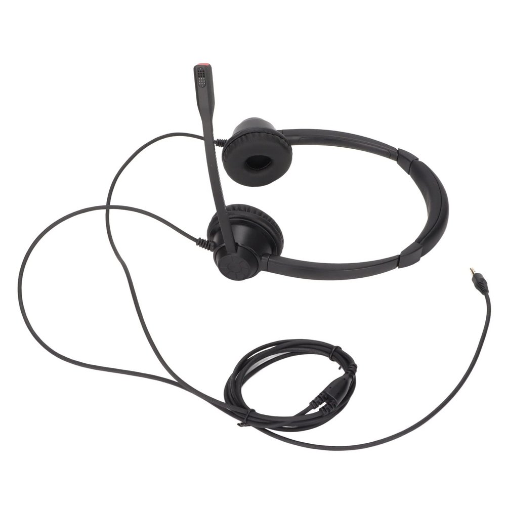 PinzqTrading Binaural 35mm. Business Headset, Double Sided Headset with HD Stereo Sound, Noise Canceling Microphone, Flexible Boom Arm, Plug and Play for Conference Call Call Center Online Cour