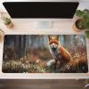 Mouse Pad Fox Gaming Mouse Pad Yellow Computer Desk Mat Keyboard Mat with Stitched Edges Waterproof Anti-Slip Rubber Base Smooth Surface PC for Home Office Accessories 32x16x0.12inch PjY5604 0-C view 2