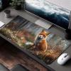 Mouse Pad Fox Gaming Mouse Pad Yellow Computer Desk Mat Keyboard Mat with Stitched Edges Waterproof Anti-Slip Rubber Base Smooth Surface PC for Home Office Accessories 32x16x0.12inch PjY5604 0-C view 3