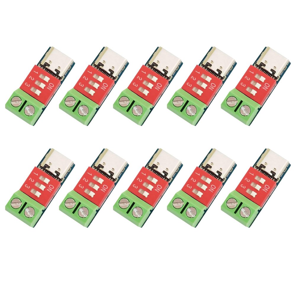 10PCS PD Decoy Modules Support USB Type-C PD & PD3.0/2.0, BC1.2 Boost Fast Charging Protocols Max 100W
