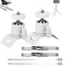2-Pack White CCTV Security Mounting Bracket with 360 Rotatable Ball Head, 1/4" Screw Pole Column Mount for Arlo/Eufy/Ring/Wyze/Oculus Sensor, Compatible with SLR Cameras/Tripods/Light Brackets view 1