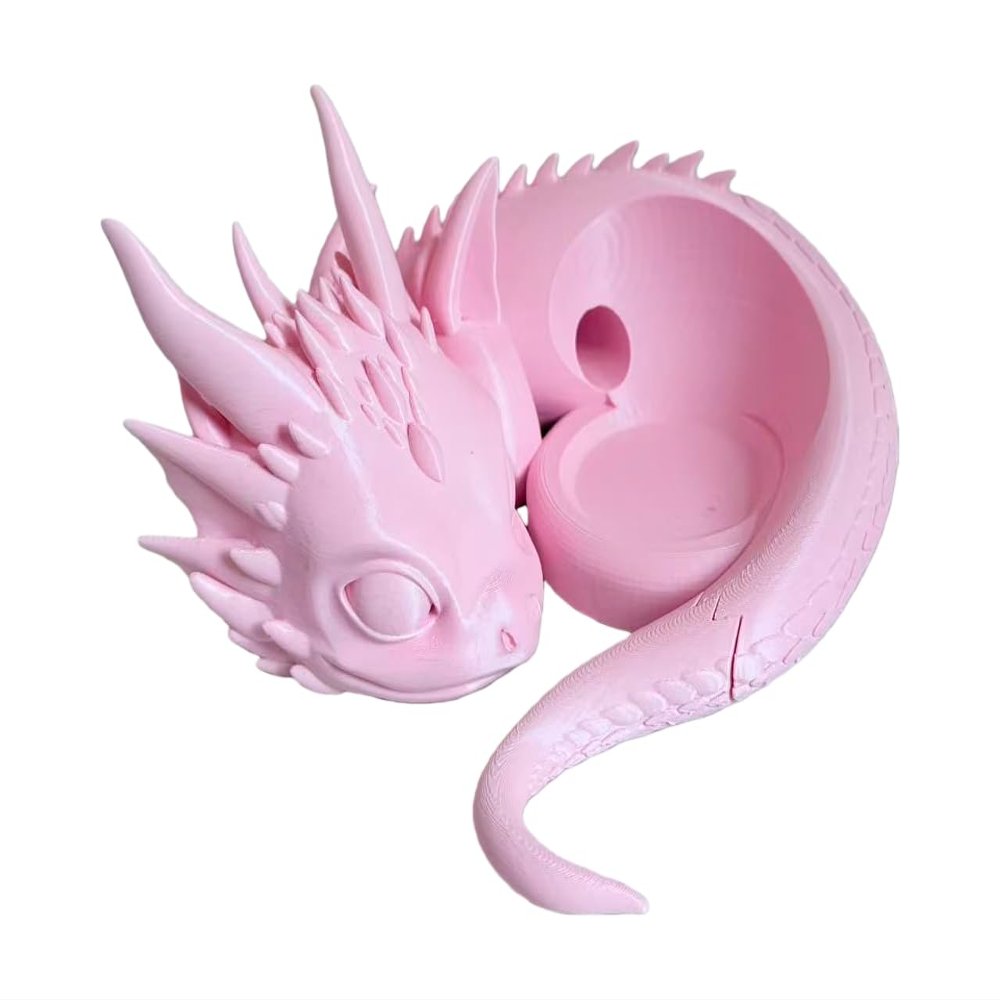 3D Printed Dragon Stand Speaker Bracket for Echo Dot 4th/5th Generation, Desktop and Bookshelf Mounting Holder (Pink)