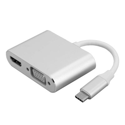 Aramox Type C Hub Dock Adapter, Aluminum Alloy, 4K Resolution, Multiport Type C Hub for Monitors and Projectors (Silver)