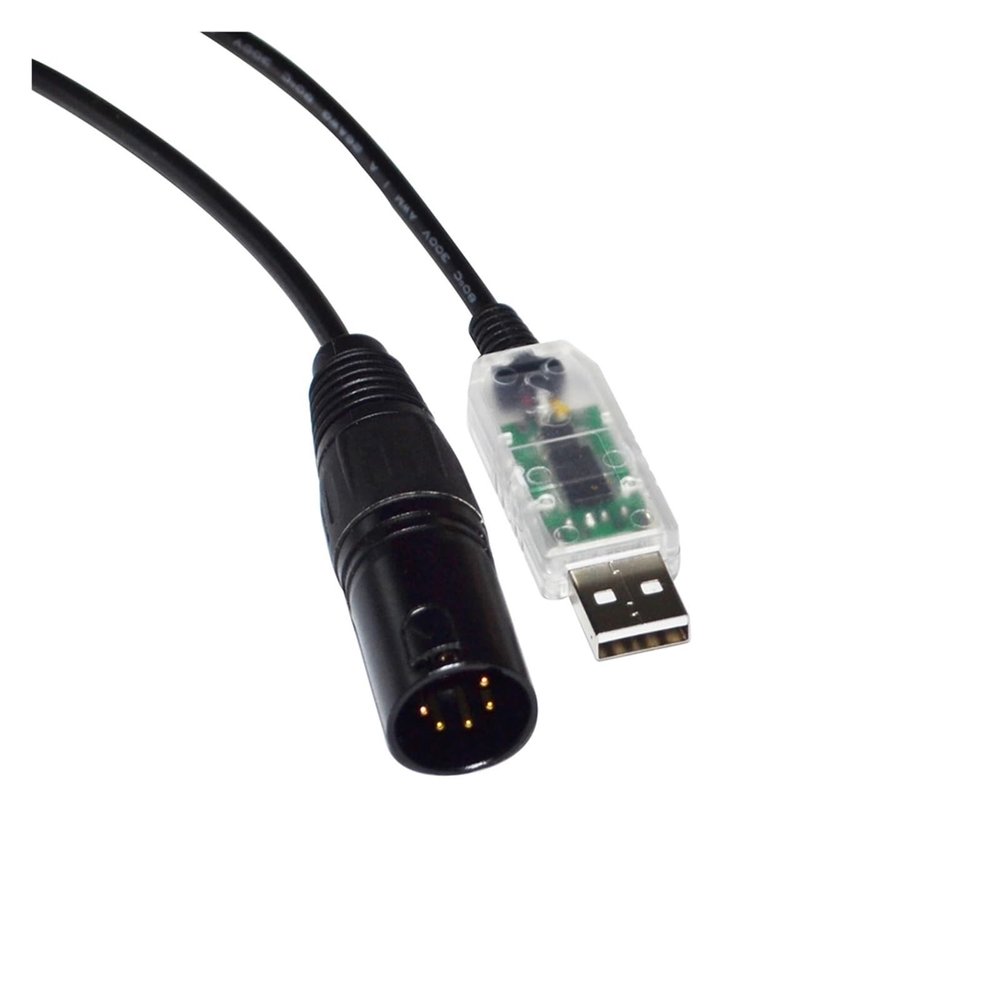 Treayes F&T>D*I RS485 USB to DMX512 XLR 5PIN 5P Female/Male DMXCONTROL Freestyler ARTNET QLC+ Magic Q to Stage Controller KABLE(1.8M,5P XLR Mail A)