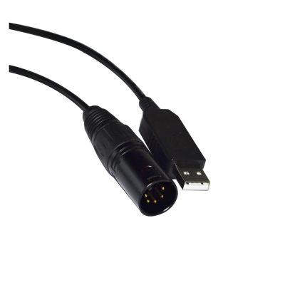 Treayes F&T>D*I RS485 USB to DMX512 XLR 5PIN 5P Female/Male DMXCONTROL Freestyler ARTNET QLC+ Magic Q to Stage Controller KABLE(1.8M,5P XLR Mail B)