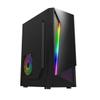 GALPADA ATX Computer Case with Wide Transparent Side Panel Hollow Mesh Front for Efficient Cooling USB Interface Compatible with ATX and MATX Motherboards for Home Office and Gaming Use view 1