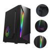 GALPADA ATX Computer Case with Wide Transparent Side Panel Hollow Mesh Front for Efficient Cooling USB Interface Compatible with ATX and MATX Motherboards for Home Office and Gaming Use view 3