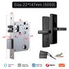 BOGJFC Smart Door Lock ZigBee 3.0 Indoor Fingerprint Password Keycard Remote App Unlock Aluminum Black Fits 35 to 60mm Doors 5050 Insert Tenon 22x147mm view 2