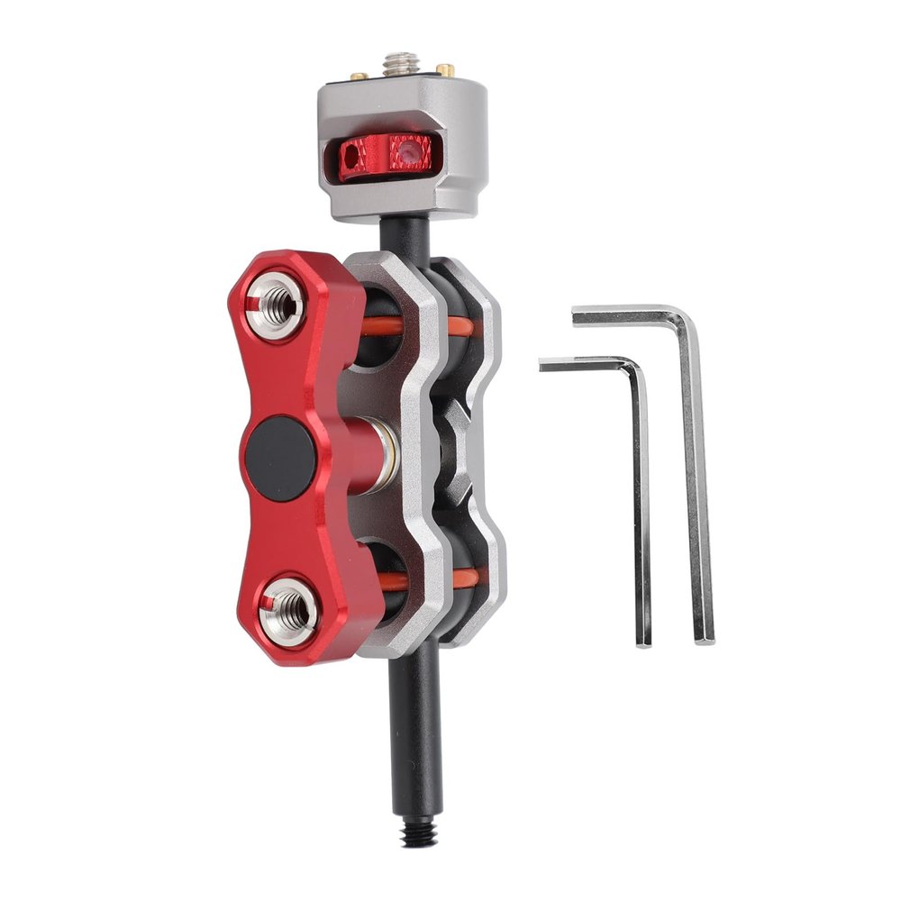 360 Degree Rotation Articulating Arm with Double Ball Head, Adjustable Aluminum Alloy Monitor Arm with 1/4 Inch Screw - Durable Flexible Clamp, Ideal for Camera Monitor Arm Mou