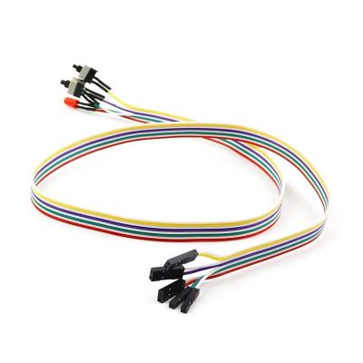 ACGTUY 65CM Slim ATX Computer Motherboard Power Cable on/Off Restart with L*/ED Light Power Reset Switch Push Button PC SW/HDD