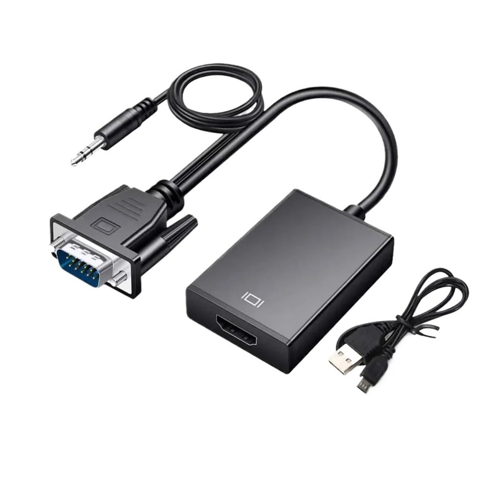 ACGTUY HD 1080P to HDMI Converter Adapter with 3.5mm Audio Video Cable Input HDMI Output for Computer TV Projector
