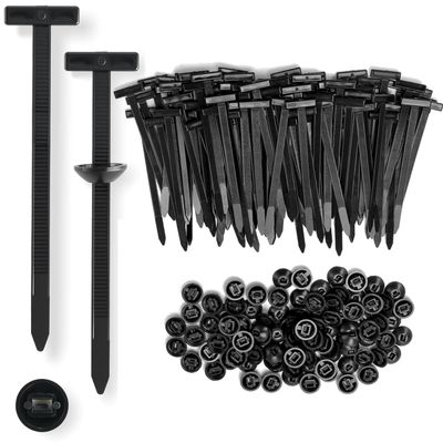 100 Pcs Nylon Universal Cable Tie Buckle, Cable Tie Buckle,Automotive Zipper Clips,Heavy Duty Self-Locking Zip Ties Multifunctional Nylon Zip Ties for Car Daily Repair, Office,Workshop,Home & Garage