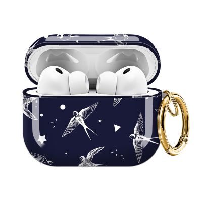 AQXV for AirPods Pro 3 Case, Compatible with AirPods Pro 3rd Generation Case (2025), Shockproof Protective Cover with Golden Carabine (Cute Bird)