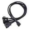 ACGTUY Cylarix PWM Fan Splitter Cable PC 4Pin 1 to 4 Ways Fan Power Extension Adapter Cable Black Sleeved Braided Cable 27cm/10.5 inche(1 to 4) view 1