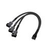 ACGTUY Cylarix PWM Fan Splitter Cable PC 4Pin 1 to 4 Ways Fan Power Extension Adapter Cable Black Sleeved Braided Cable 27cm/10.5 inche(1 to 4) view 2