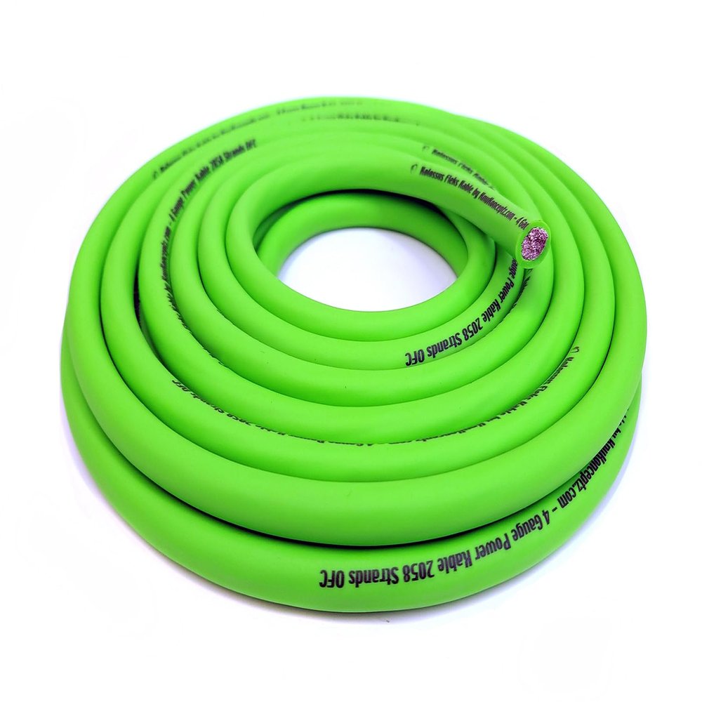 KnuKonceptz Kolossus Flex Kable OFC 8 Gauge Power Wire Copper Cable (Green, 150 Feet)