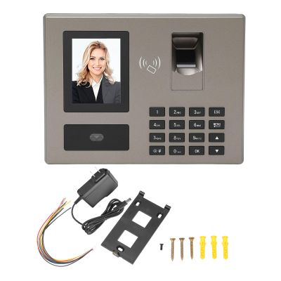 Garosa Fingerprint Time Clock 4 in 1 Face Recognition Password Card Employee Attendance Machine with 500 Facial 1500 Fingerprint Capacity for Office Factory School Hotel (US Plug)