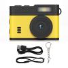 Akozon Keychain Camera 0.96inch HD Display 1080P 12MP Vintage Compact Camera with LED Fill Light for Travel Campus (Black Yellow) view 1